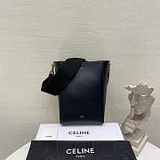 Fortok Celine Shoulder Sangle Bucket Bag Black Leather 189303 18x25x12cm - 1