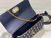 Fortok Dior 30 Montaigne Avenue East-West Double-Strap Chain Bag Blue & Beige 22x10x6cm - 3