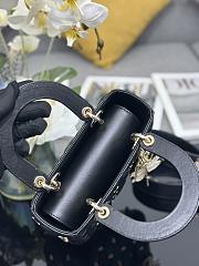 Fortok Dior Lady My Four-grid Dragonfly Stud Black Bag 20x16.5x8cm - 3