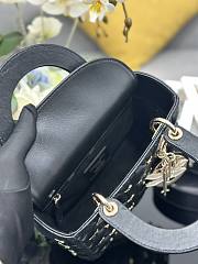 Fortok Dior Lady My Four-grid Dragonfly Stud Black Bag 20x16.5x8cm - 2