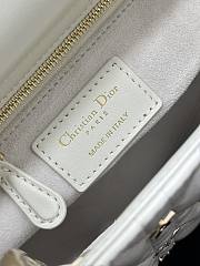 Fortok Dior Lady My Four-grid Dragonfly Stud White Bag 20x16.5x8cm - 4