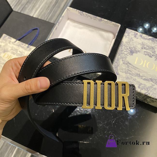 Fortok Dior Saddle Leather Belt Gold Buckle - 1