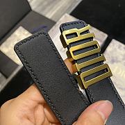 Fortok Dior Saddle Leather Belt Gold Buckle - 4