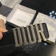 Fortok Dior Saddle Leather Belt Silver Buckle - 3