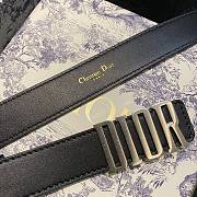 Fortok Dior Saddle Leather Belt Silver Buckle - 5