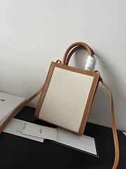 Fortok Celine Mini Vertical Cabas Tote Bag Natural Tan 17x21x4cm - 3