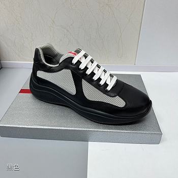 Fortok Prada Prada America's Cup Biker Fabric Sneakers Black