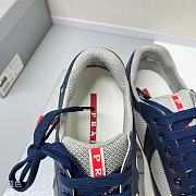 Fortok Prada Prada America's Cup Biker Fabric Sneakers Dark Blue - 6