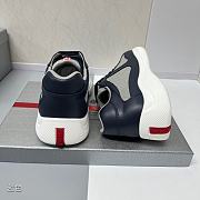 Fortok Prada Prada America's Cup Biker Fabric Sneakers Dark Blue - 4