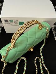 Fortok Chanel Handle Bag Green A96068 17cm - 4