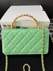 Fortok Chanel Handle Bag Green A96068 17cm - 3