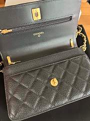 Fortok Chanel Bow Wallet On Chain Crossbody Bag Black 19cm - 3