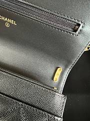 Fortok Chanel Bow Wallet On Chain Crossbody Bag Black 19cm - 2