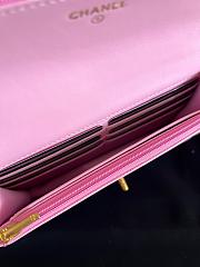 Fortok Chanel Bow Wallet On Chain Crossbody Bag Pink 19cm - 5