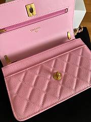 Fortok Chanel Bow Wallet On Chain Crossbody Bag Pink 19cm - 2