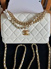 Fortok Chanel Bow Wallet On Chain Crossbody Bag White 19cm - 1