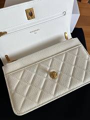 Fortok Chanel Bow Wallet On Chain Crossbody Bag White 19cm - 5