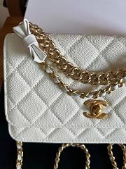 Fortok Chanel Bow Wallet On Chain Crossbody Bag White 19cm - 3