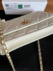 Fortok Chanel Bow Wallet On Chain Crossbody Bag White 19cm - 2