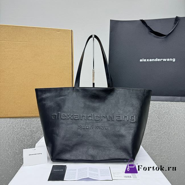 Fortok Alexander Wang Punch Wax Tote Bag Black 32x23x24cm - 1