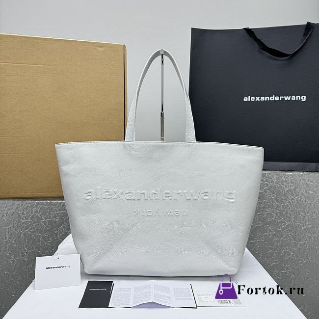 Fortok Alexander Wang Punch Wax Tote Bag White 32x23x24cm - 1