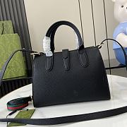 Fortok Gucci Small Tote Bag Black With Hook Closure 24x17.5x8.5cm - 4