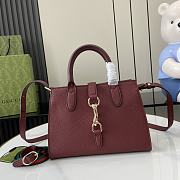 Fortok Gucci Small Tote Bag Burgundy With Hook Closure 24x17.5x8.5cm - 1