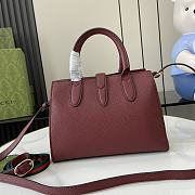 Fortok Gucci Small Tote Bag Burgundy With Hook Closure 24x17.5x8.5cm - 6