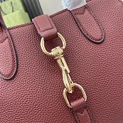 Fortok Gucci Small Tote Bag Burgundy With Hook Closure 24x17.5x8.5cm - 3