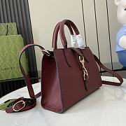 Fortok Gucci Small Tote Bag Burgundy With Hook Closure 24x17.5x8.5cm - 2