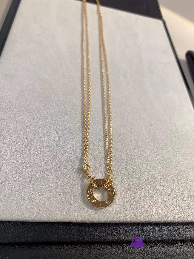 Fortok Cartier Love Necklace 2 Diamond Gold / Rose Gold / Silver - 1