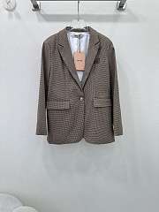 Fortok Miu Miu Houndstooth Long Suit Jacket - 1