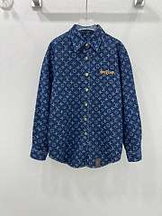 Fortok Louis Vuitton Monogram Jacquard Long-sleeved Denim Shirt - 1