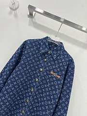 Fortok Louis Vuitton Monogram Jacquard Long-sleeved Denim Shirt - 6