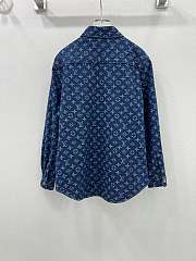 Fortok Louis Vuitton Monogram Jacquard Long-sleeved Denim Shirt - 5