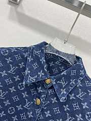 Fortok Louis Vuitton Monogram Jacquard Long-sleeved Denim Shirt - 3