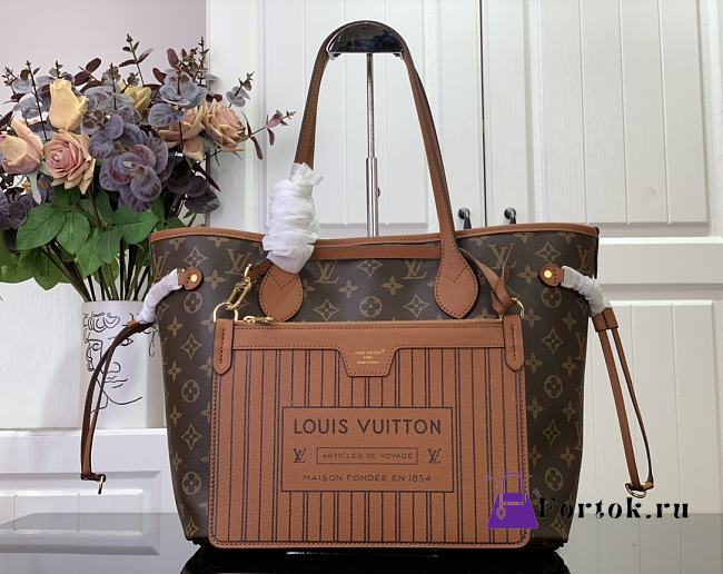 Fortok Louis Vuitton  Neverfull Inside Out MM Bag Brown M12061 32x27x14cm - 1