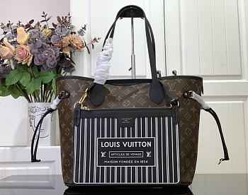 Fortok Louis Vuitton  Neverfull Inside Out MM Bag Black & Brown M12061 32x27x14cm