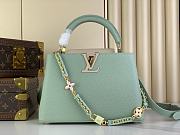 Fortok Louis Vuitton Capucines BB Bag Light Green Floral Padlock M48865 27x18x9cm - 1