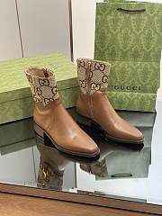 Fortok Gucci Half Horsebit Ankle Boots Brown & Beige  - 1