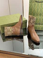 Fortok Gucci Half Horsebit Ankle Boots Brown & Beige  - 6