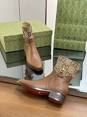 Fortok Gucci Half Horsebit Ankle Boots Brown & Beige  - 5