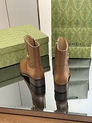 Fortok Gucci Half Horsebit Ankle Boots Brown - 5