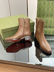 Fortok Gucci Half Horsebit Ankle Boots Brown - 3