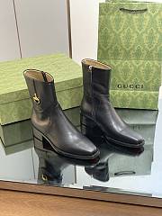 Fortok Gucci Half Horsebit Ankle Boots Black - 1