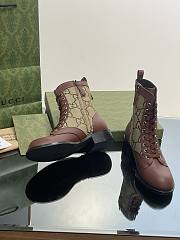 Fortok Gucci GG Lace-up Martin Boots Brown - 2