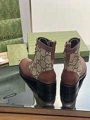 Fortok Gucci GG Lace-up Martin Boots Brown - 6