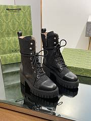 Fortok Gucci GG Lace-up Martin Boots Black - 1