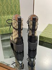 Fortok Gucci Double GG Jacquard Hiking Boots Black & Beige - 3