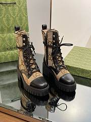 Fortok Gucci Double GG Jacquard Boots Black & Beige - 1